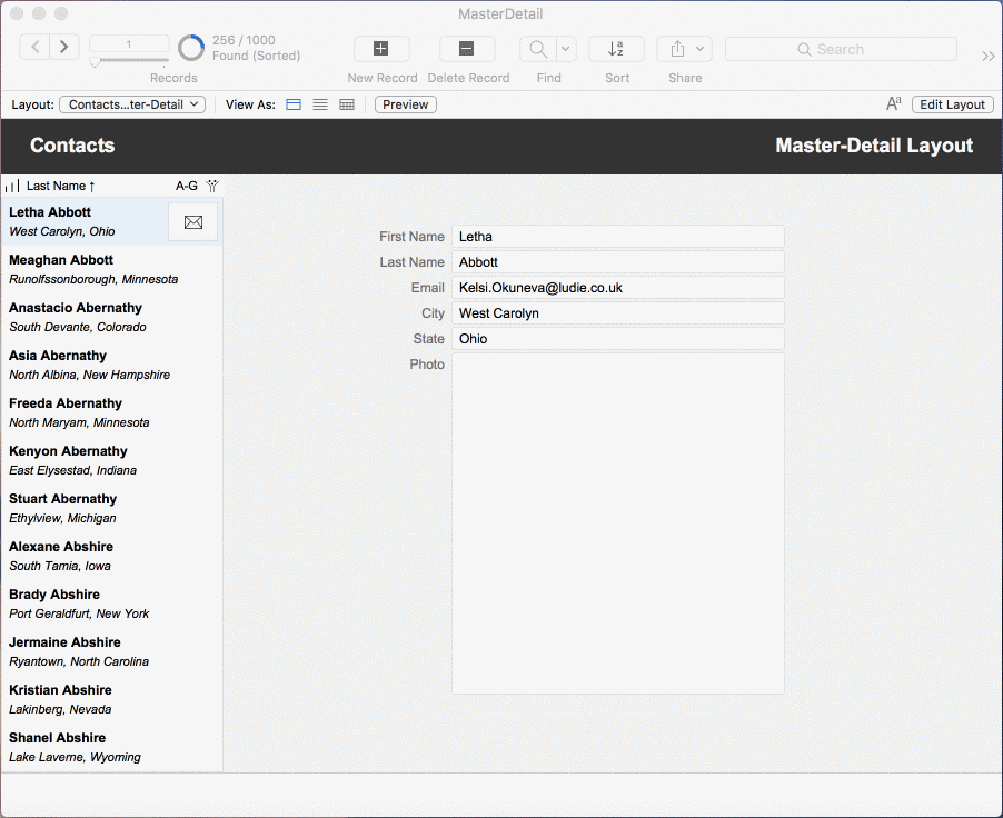 Animated GIF: Using Get(ActiveRecordNumber) to conditionally display a button in the master list portal